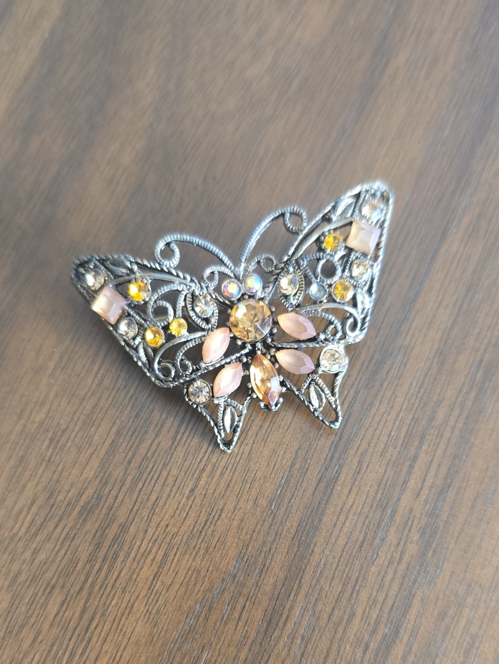 VTG Rhinestone Butterfly Brooch
